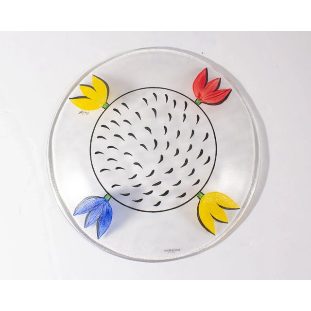 Late 20th Century Ulrica Hydman Kosta Boda “Tulipa” Glass Plate For Sale - Image 5 of 8