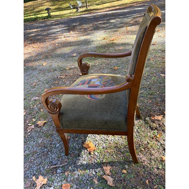 French Empire Style Armchairs With Heraldic Crests, a Pair For Sale - Image 12 of 17