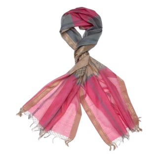 Aurora Hot Pink/Slate Blue Chevron Scarf For Sale