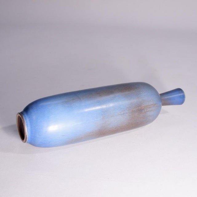 Gustavsberg High Vase in Stoneware with Hares Fur Glaze by Berndt Friberg for Gustavsberg, 1955 For Sale - Image 4 of 7