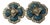 Turquoise/Cz Floral Earrings, Pair For Sale