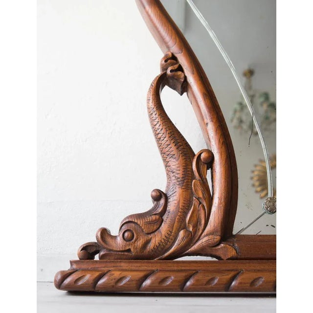 1940s Spanish Carved Wood Mirror, 1940s For Sale - Image 5 of 9