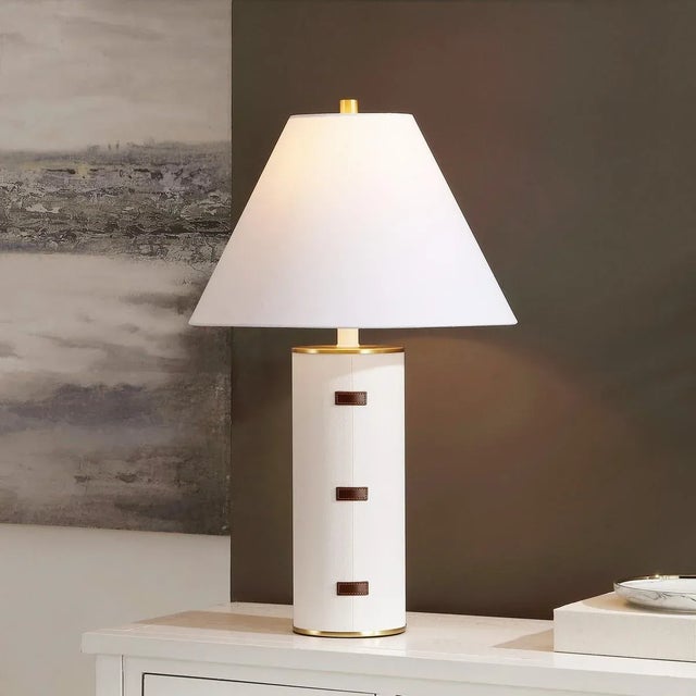 Modern Flavie 26.5" Table Lamp in White/Gold For Sale - Image 3 of 3