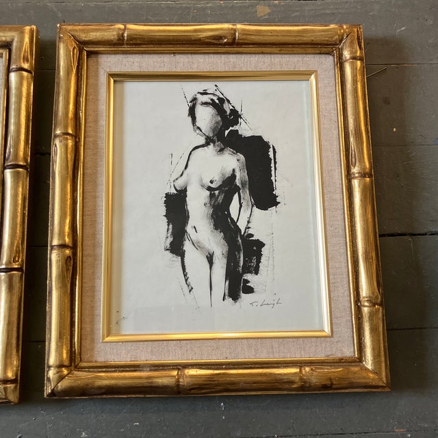 Abstract Contemporary Two Original Stephen Heigh Abstract Female Nude Paintings - Set of Two For Sale - Image 3 of 6