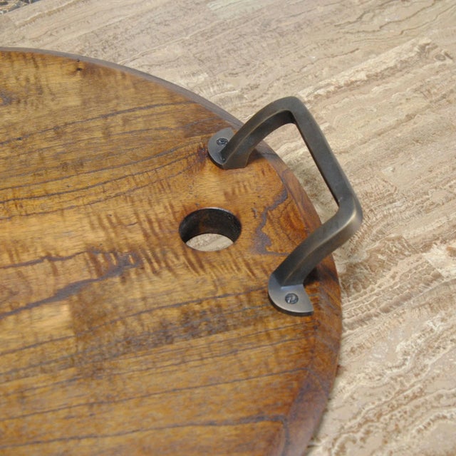 Medium Oak Wine Barrel Tray For Sale - Image 4 of 5