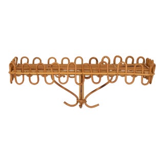 1960's Italian Rattan Wall Console For Sale