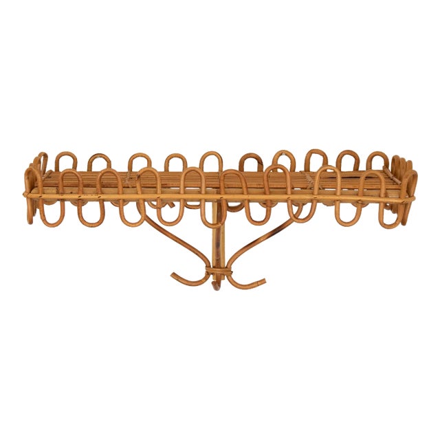 1960's Italian Rattan Wall Console For Sale