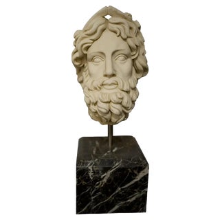 20th Century Greek Head Bust in Hand-Carved Marble For Sale
