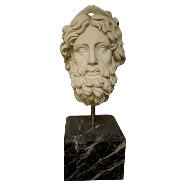 20th Century Greek Head Bust in Hand-Carved Marble For Sale