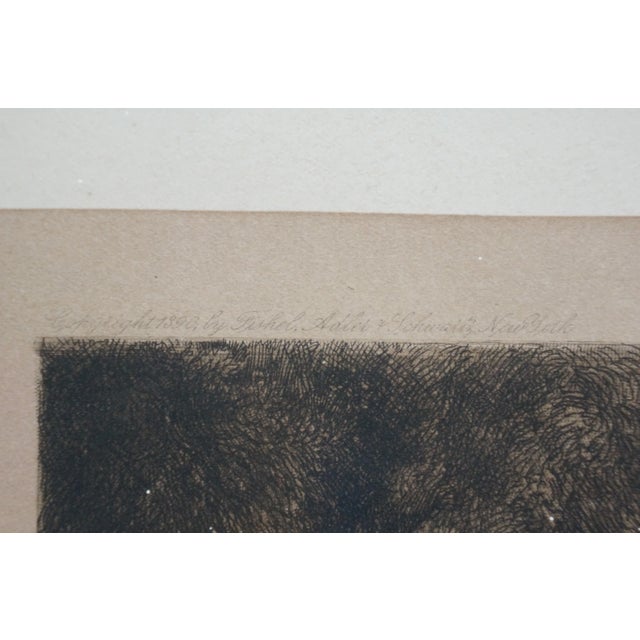 Antique Charles Frederick Mielatz Quiet Nook Riverscape Fishing Etching 36" For Sale - Image 10 of 12