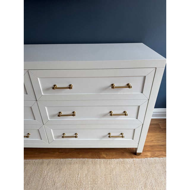 Orient Express Stella Matte White 6 Drawer Double Dresser For Sale - Image 4 of 6