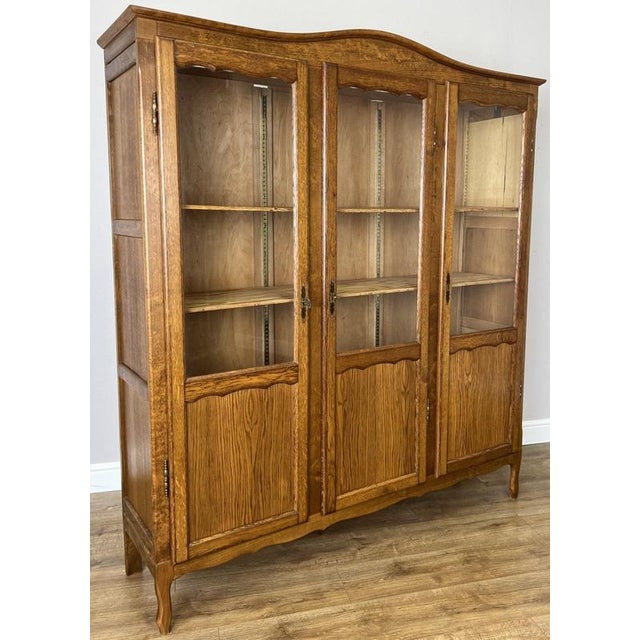 Vintage French Louis XIV Glazed Oak Display Cabinet For Sale - Image 11 of 11