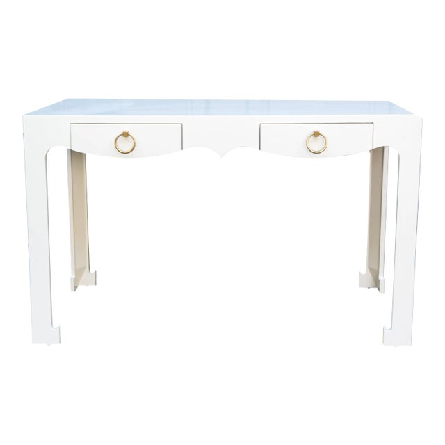 Modern White Lacquer Console For Sale