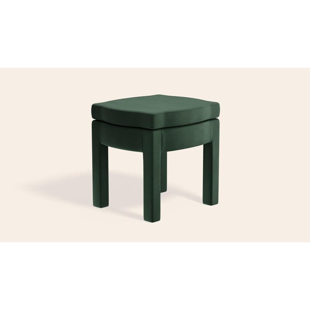 Olive Linen Piero Ottoman by Ceraudo For Sale - Image 4 of 8