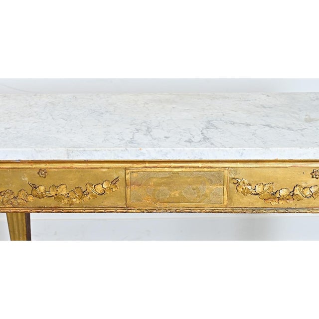 Italian 18th Century Giltwood Console with Original Marble Top For Sale - Image 16 of 18