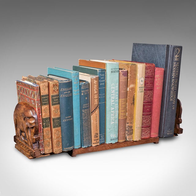 Vintage Carved Elephant Book Slide, Anglo-Indian, Colonial, Library, Art Deco For Sale - Image 10 of 11
