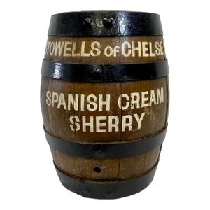 Antique Oak Spanish Cream Sherry Keg / Barrel From Stowell’s of Chelsea in England - Circa 19th Century