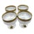 Vintage Annahutte Bleikristall Cut Crystal Champagne Coupes With Brass Collars - Set of 4 For Sale