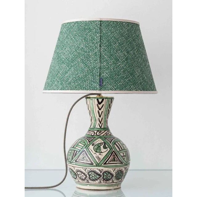 Mid-Century Modern Spanish Revival Table Lamp in Punter Green and Black Ceramic, 1970s For Sale - Image 9 of 16