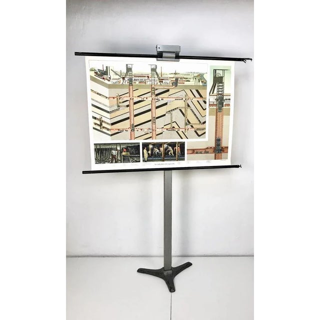 Vintage Card Stand for School Maps, 1950s For Sale - Image 11 of 13