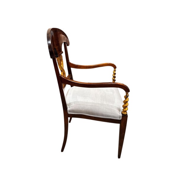 Art Deco 1970s Set of 2 - Chairs With Gold Accents For Sale - Image 3 of 6