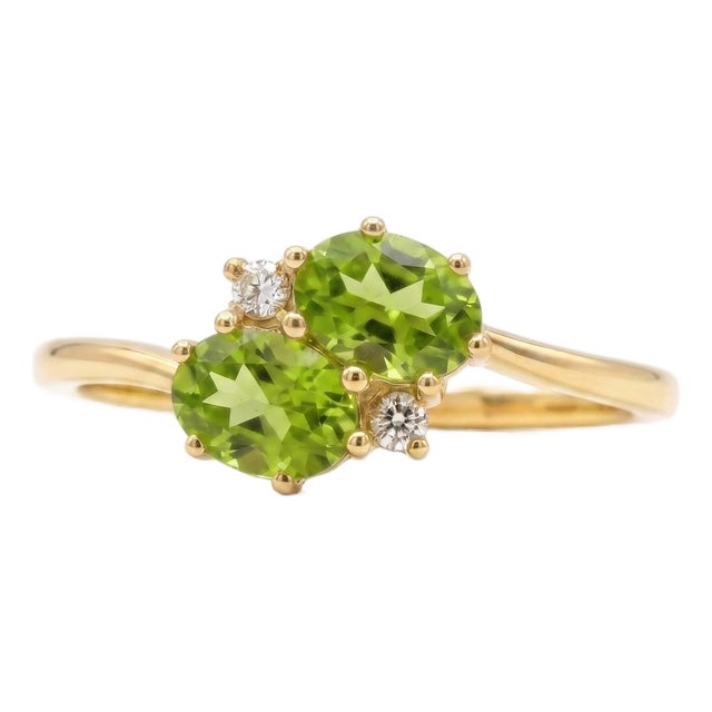 Peridot Toi Et Moi Ring | Double Stone August Birthstone Ring Us 7 For Sale