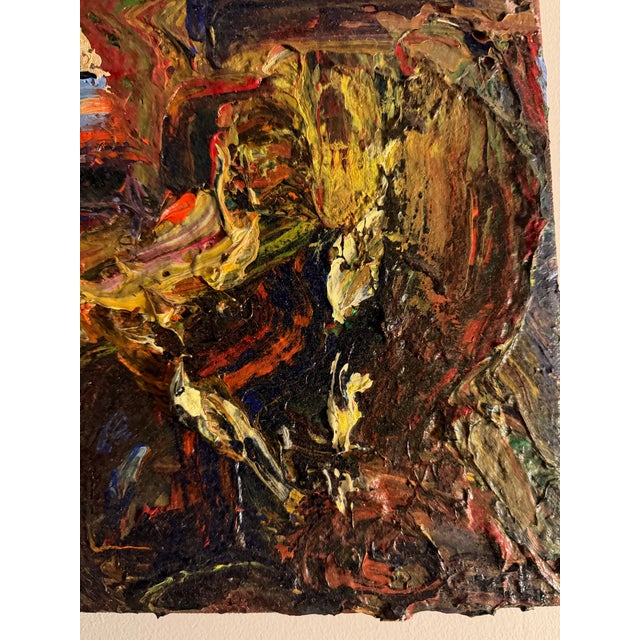Bold and Colorful Original Small Abstract Painting by N Thabit For Sale In Boston - Image 6 of 8