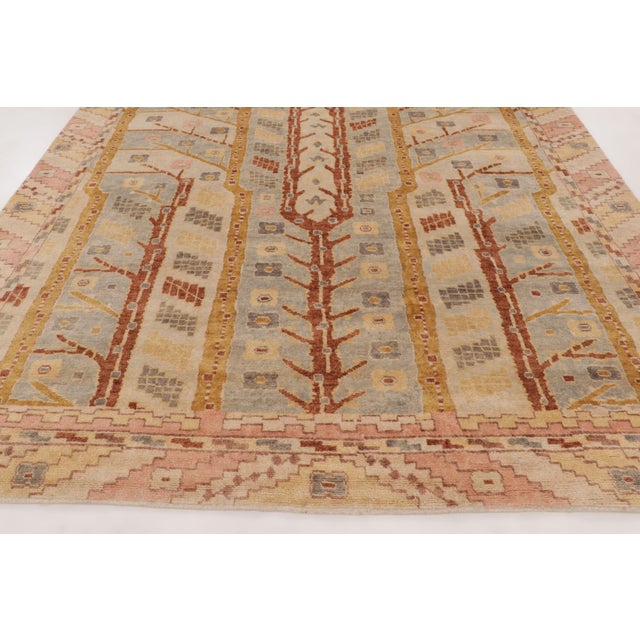 Late 20th Century Contemporary Scandinavian Style Floral Wool Rug in Beige by Rug & Kilim, India For Sale - Image 5 of 10