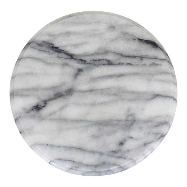 Vintage Italian Carrera Marble Lazy Susan For Sale