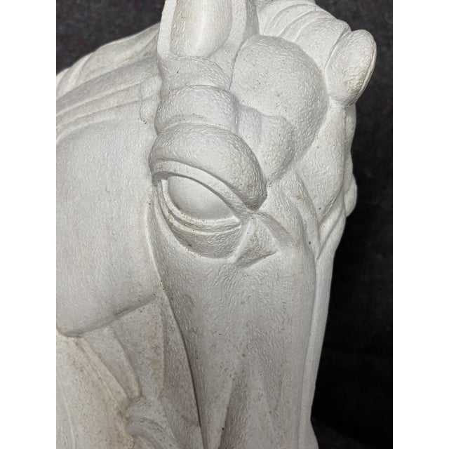 Early 21st Century Architectural Concrete Horse Heads — Rare Pair For Sale - Image 5 of 10