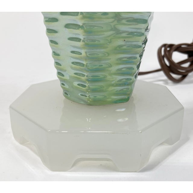 Blue Vintage Capodimonte Style Floral Basket Motif Lamp For Sale - Image 8 of 8