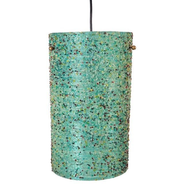 Polyester Green Sugar Tube Pendant Lamp, 1960s For Sale - Image 13 of 13