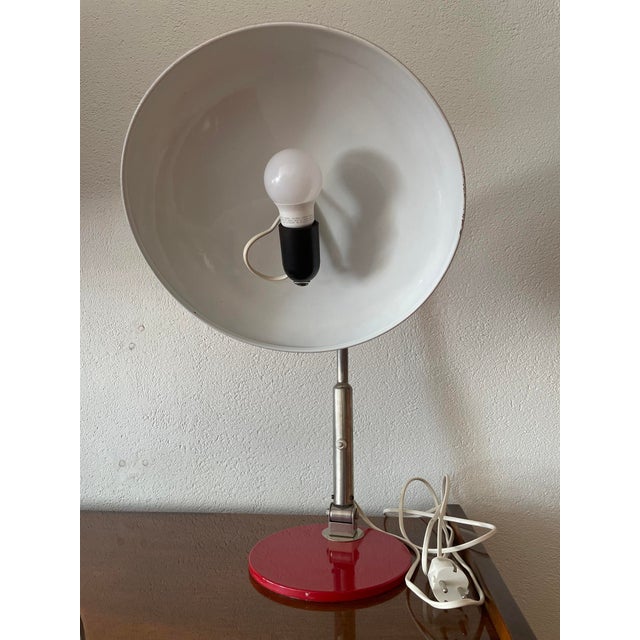 Red Red Adjustable Table Lamp Model 144 attributed to Herman Busquet for Hala Zeist, 1932 For Sale - Image 8 of 11