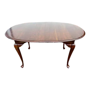 Vintage Queen Anna Style Solid Cherry Dining Table With 2 Leaves