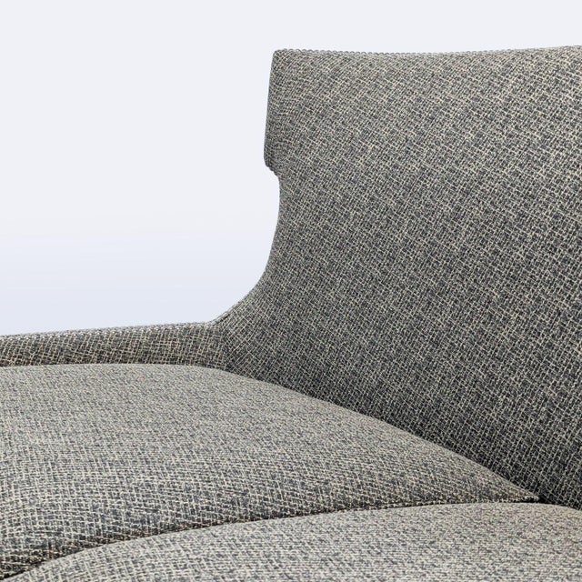 Textile Thomasville Modern Grey Upholstered Loveseat With Nailhead Trim For Sale - Image 7 of 10