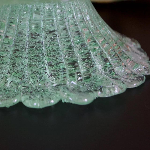 Bohemian Green Overshot Glass Epergne – Three Tiered Tidbit Tray, Victorian For Sale - Image 6 of 8