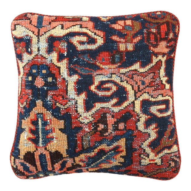 Pasargad Vintage Hand Knotted Farahan Rug Pillow For Sale