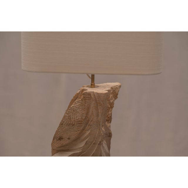 Stone French Sculptural Sandstone Table Lamp, 1970s For Sale - Image 7 of 10