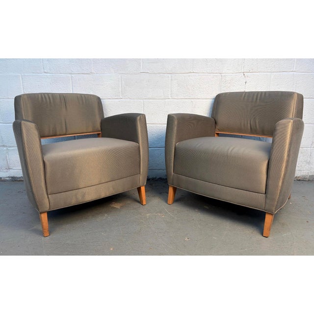 These sleek modern lounge chairs by Bernhardt embody refined contemporary design and exceptional craftsmanship. Featuring...