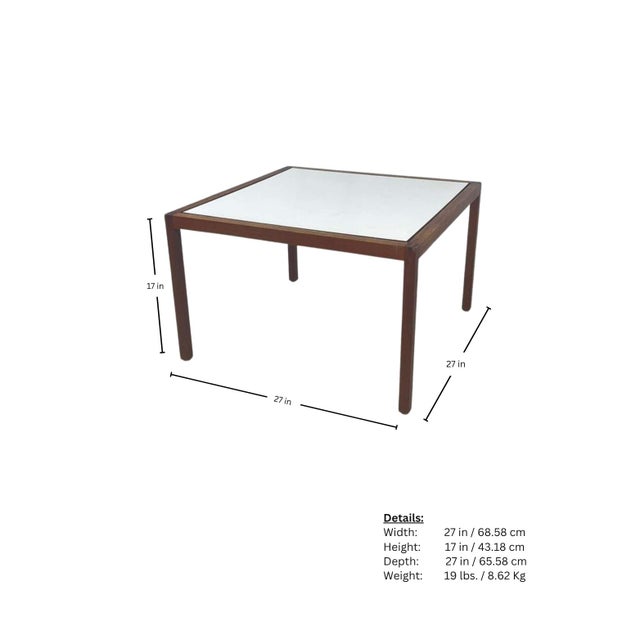 Mid 20th Century Mid-Century Modern Walnut and Laminate Side Table in the Style of Florence Knoll For Sale - Image 5 of 5