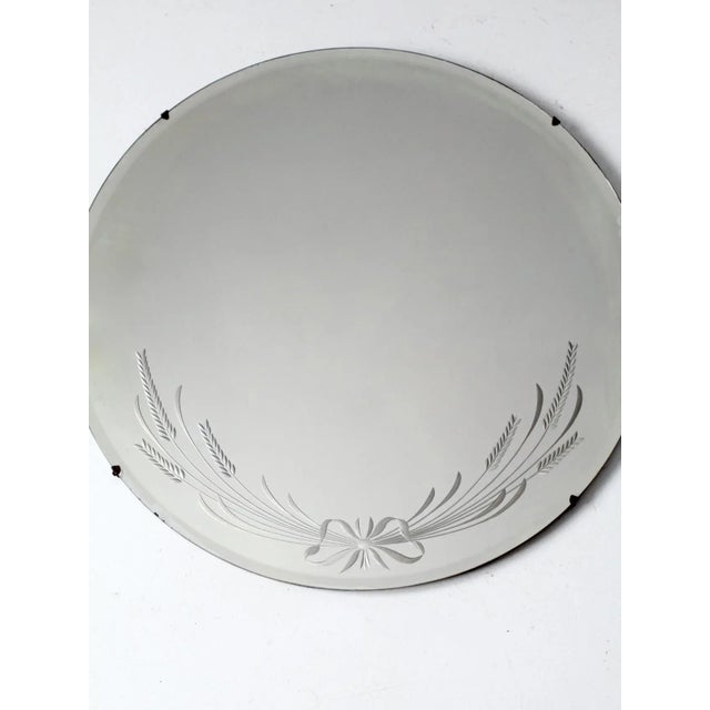 Early 20th Century Antique Round Etched Mirror For Sale - Image 5 of 13