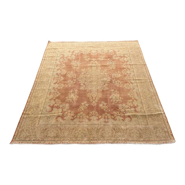 9ft 10in × 12ft 6in Kirman Design Hand-Knotted Wool Area Rug For Sale