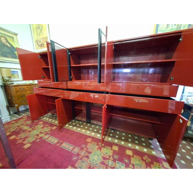 Italian Sideboard in Glossy Chinese Red Lacquer by Cappellini, 1990 For Sale - Image 17 of 18