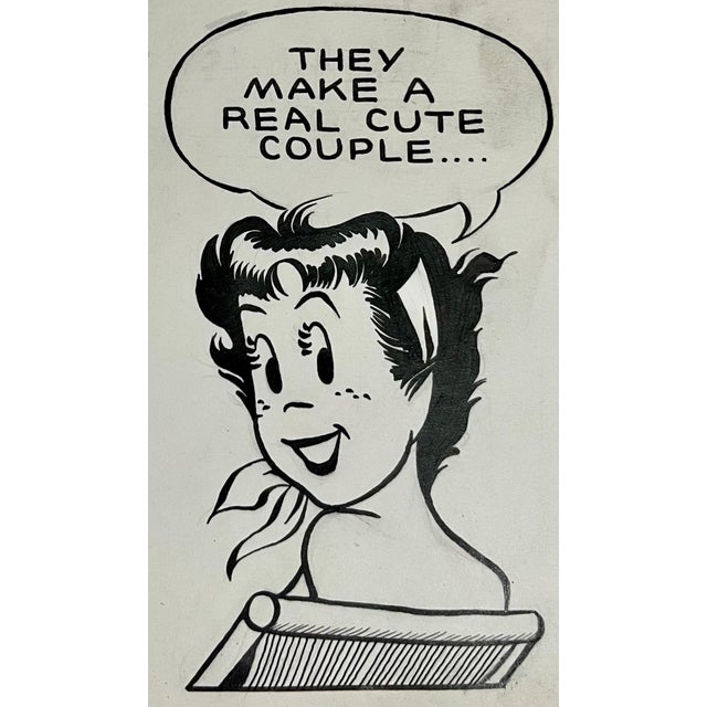 Jerry Walter & Linda Walter, Rare 1950s Original Syndicated Ink Drawing Cartoon Strip Susie Q Smith Comic Art, 1954 For Sale - Image 4 of 5