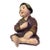 Antique 1930s Art Deco Esther Hunt Style Polychrome Chalkware Seated Asian Child Figurine For Sale