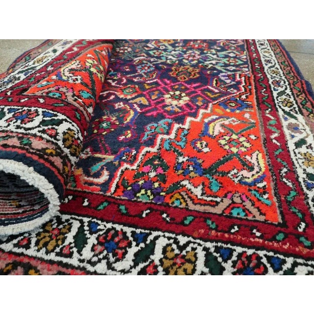 Vintage Persian Hamadan Rug – Size: 3' 11" X 10' 3" For Sale - Image 10 of 11