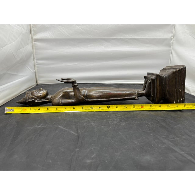 17th Century Thai Ayutthaya Bronze Crowned Standing Buddha Statue - 21" For Sale - Image 9 of 12
