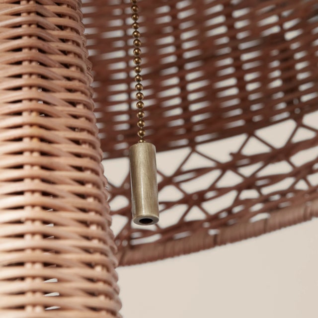 Vintage Inspired Augusta Table Lamp in Woven Rattan For Sale - Image 4 of 9