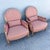 A refined pair of French Provincial lounge chairs by Ethan Allen, showcasing timeless elegance through their gracefully...