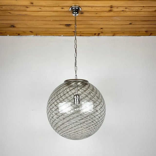 Vintage Swirled Murano Glass Pendant Lamp from La Murrina, Italy, 1970s For Sale - Image 10 of 13
